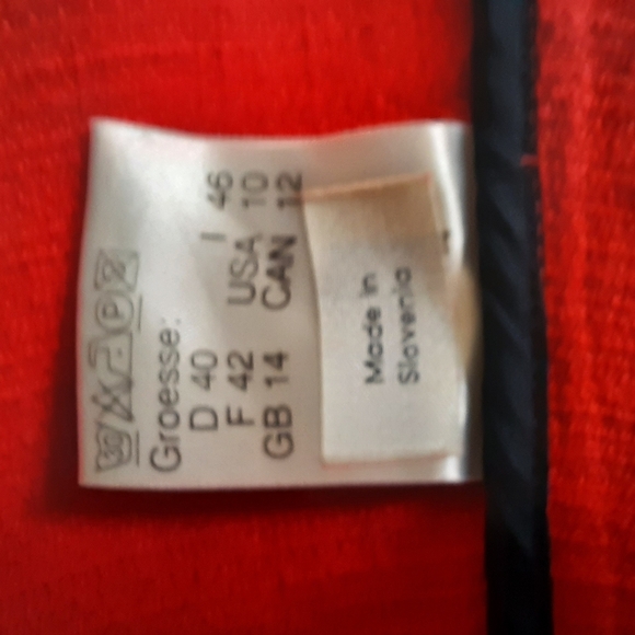 Vtg ST. EMILE for HARRIET KASSMAN Red Tweed Jacket Blazer Zip Fringe Pocket - Picture 11 of 13